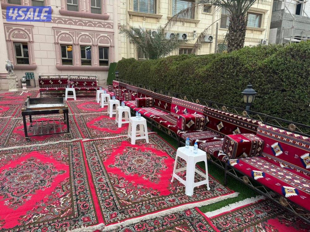 تأجير كراسي وطاولات كنفات دفايات وخدمة قهوجية0