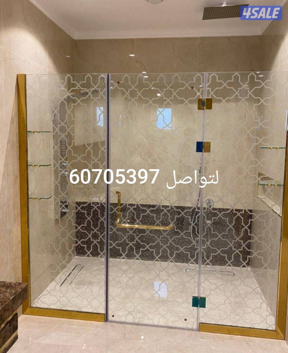 تركيب زجاج سكريت و مرايا دربزين شاور بكس2
