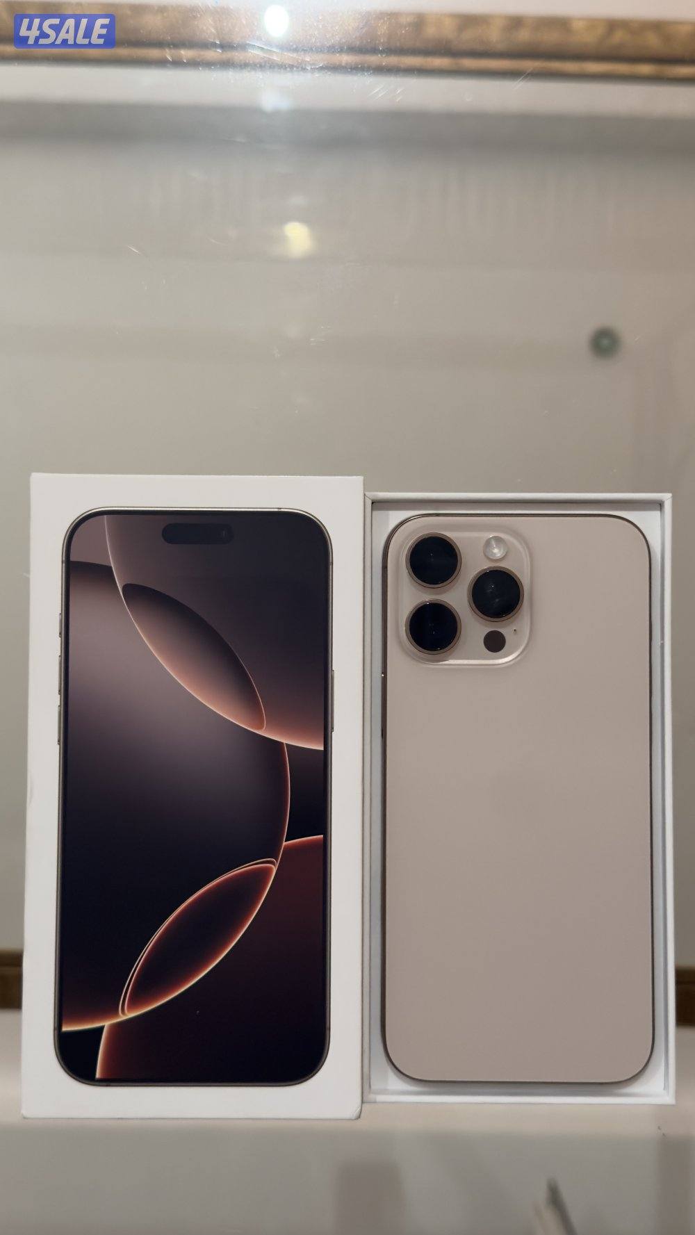 للبيع ابفون 16 برو ماكس 256GB بطارية 94% في كفالة لشهر 10