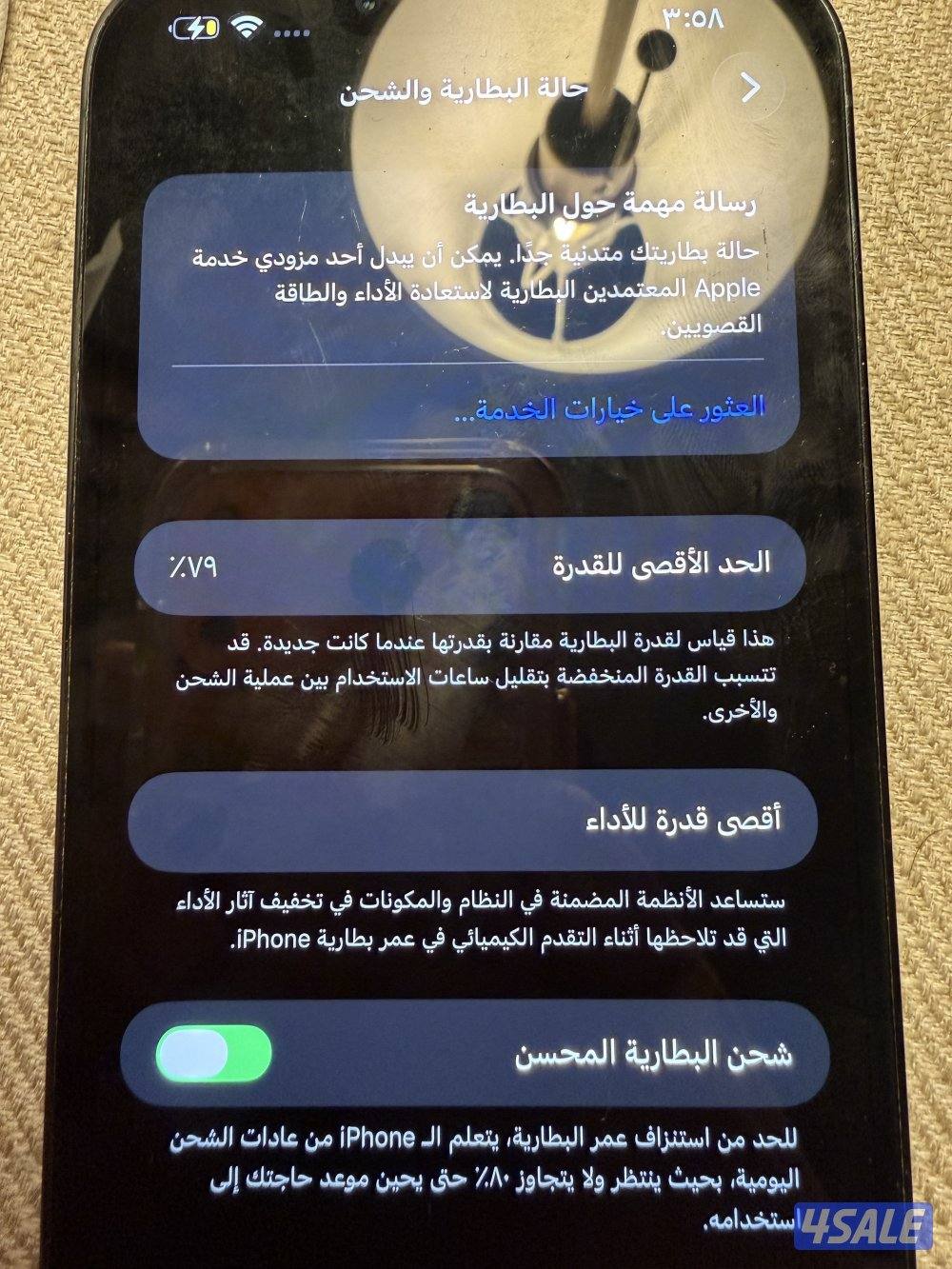 للبيع ايفون 13 برو ماكس اللون زيتي الجهاز جداً نظيف0