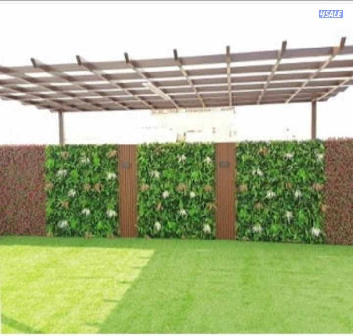 تنسيق حدائق داخلية وخارجي وتركيب التيل الصناعى وبدل الخشب وتركيب السور1