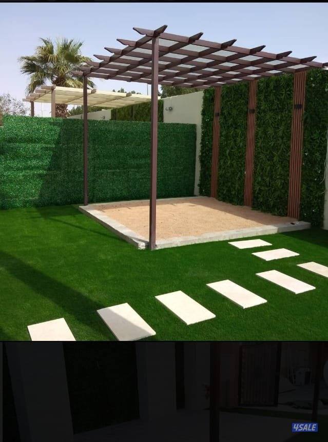 تنسيق حدائق داخلية وخارجي وتركيب التيل الصناعى وبدل الخشب وتركيب السور2