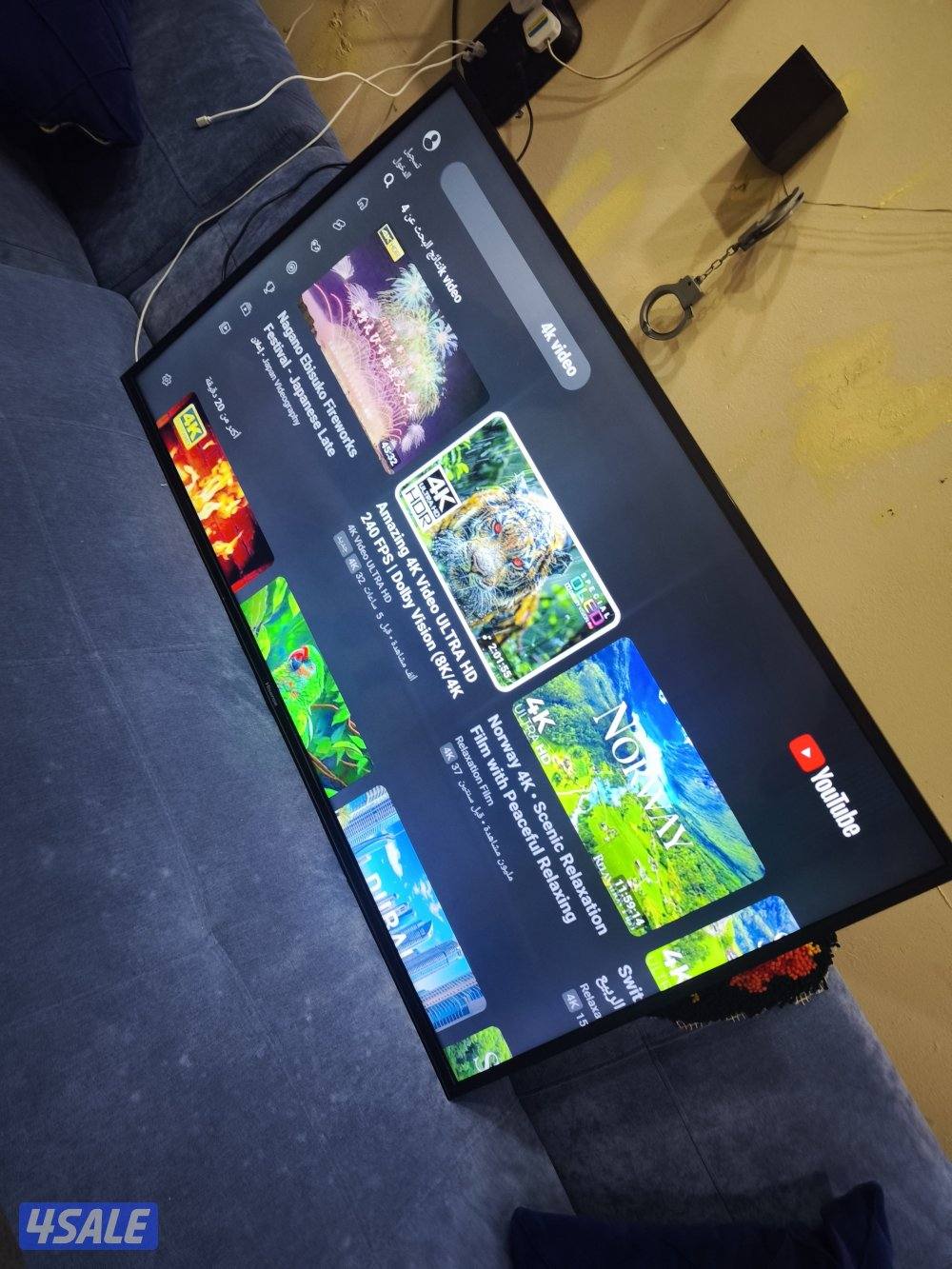 تلفزيون مستعمل للبيع 43 بوصة سمارت 4K ماركة هاي سينز مع ريموته0