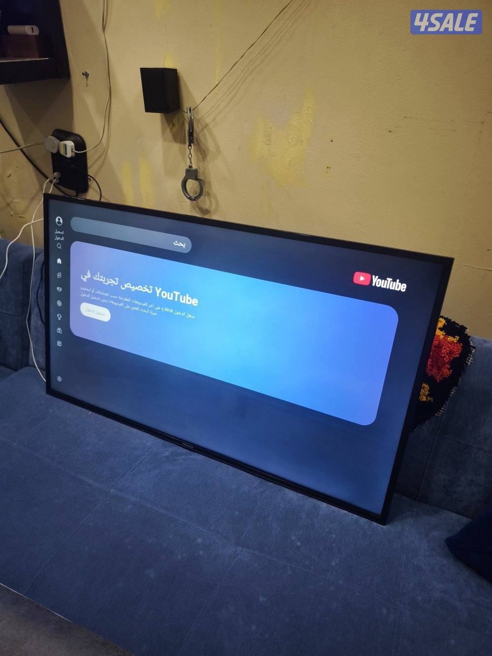 تلفزيون مستعمل للبيع 43 بوصة سمارت 4K ماركة هاي سينز مع ريموته2