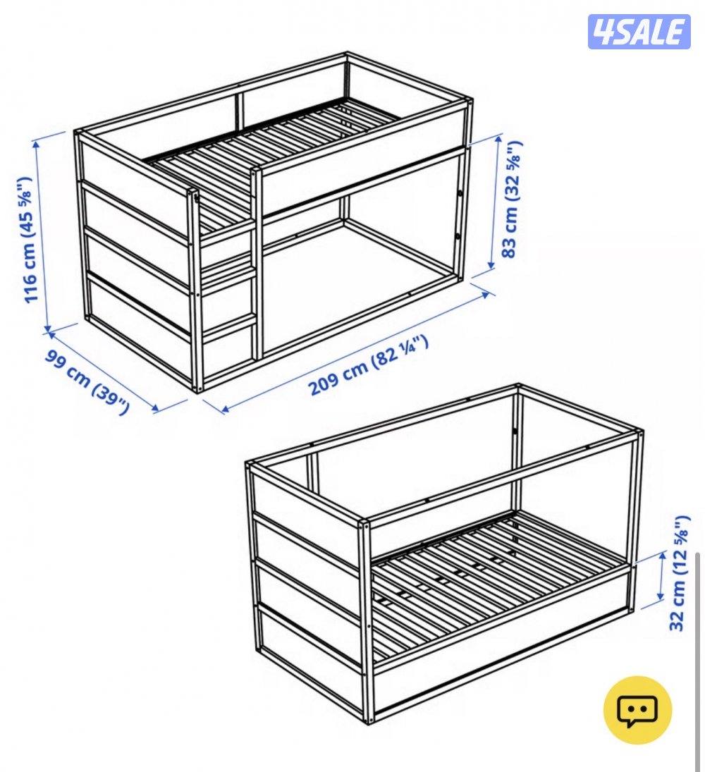 Kids bedroom bunk bed and white cupboard0