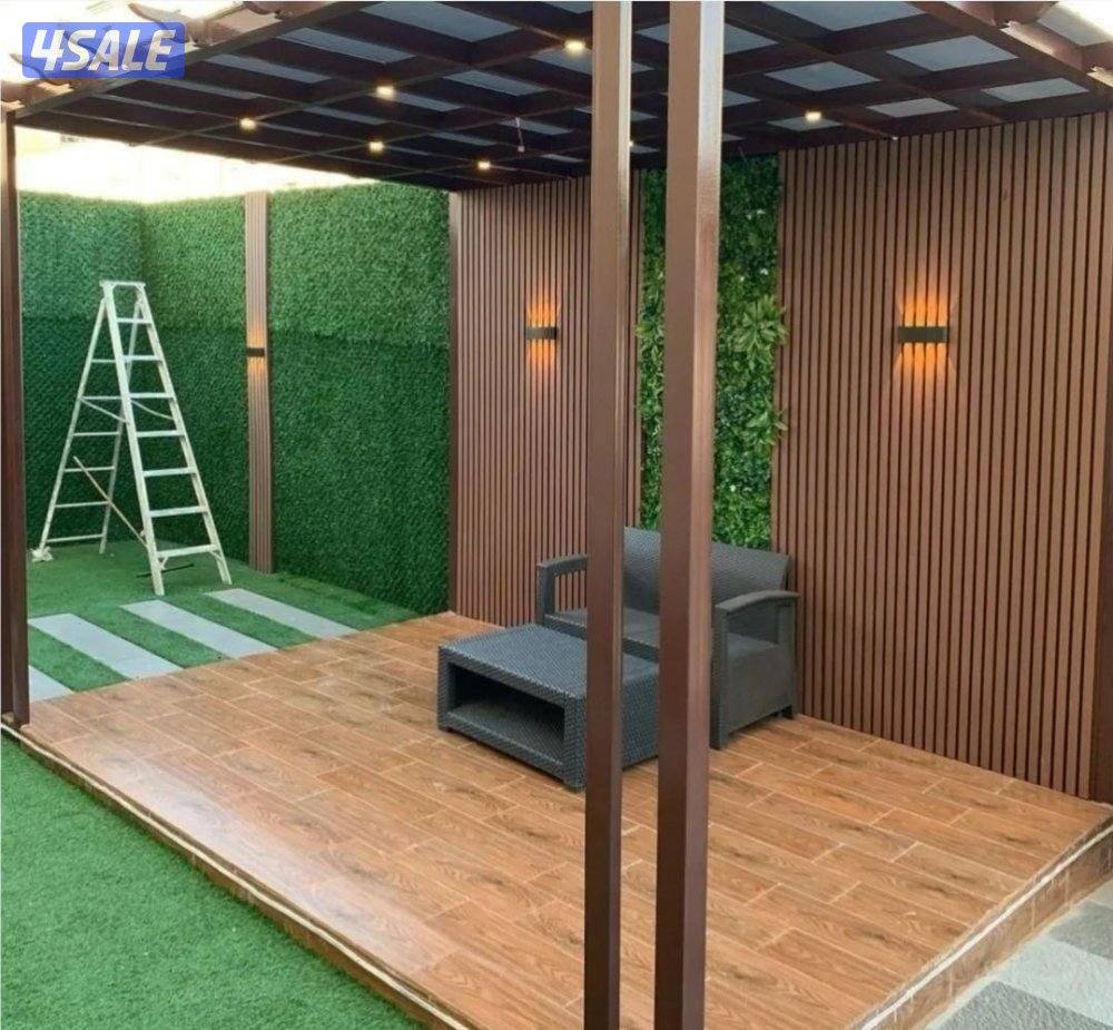 تنسيق حدائق عمل التيل الصناعي والسور التركي والسياج التركي1