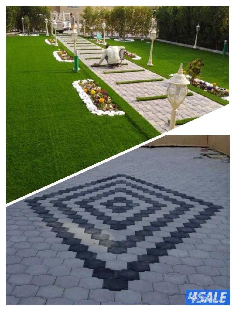 معلم تركيب بلاط متداخل وكربستون وكاشي وصبت موزاييك ارضيات ومصفت سيارات8