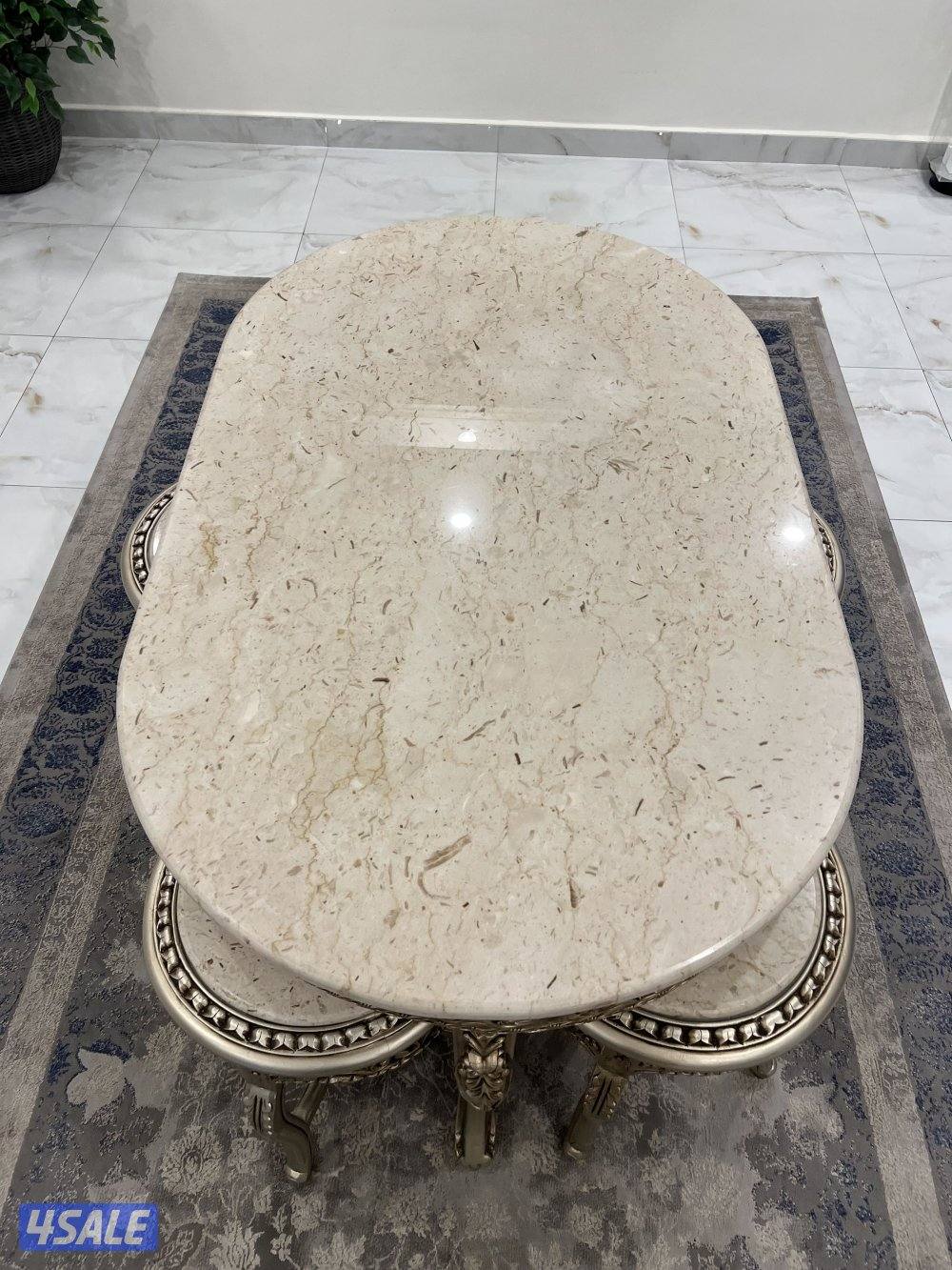 للبيع طاولات خشب زان فاخر مع رخام1