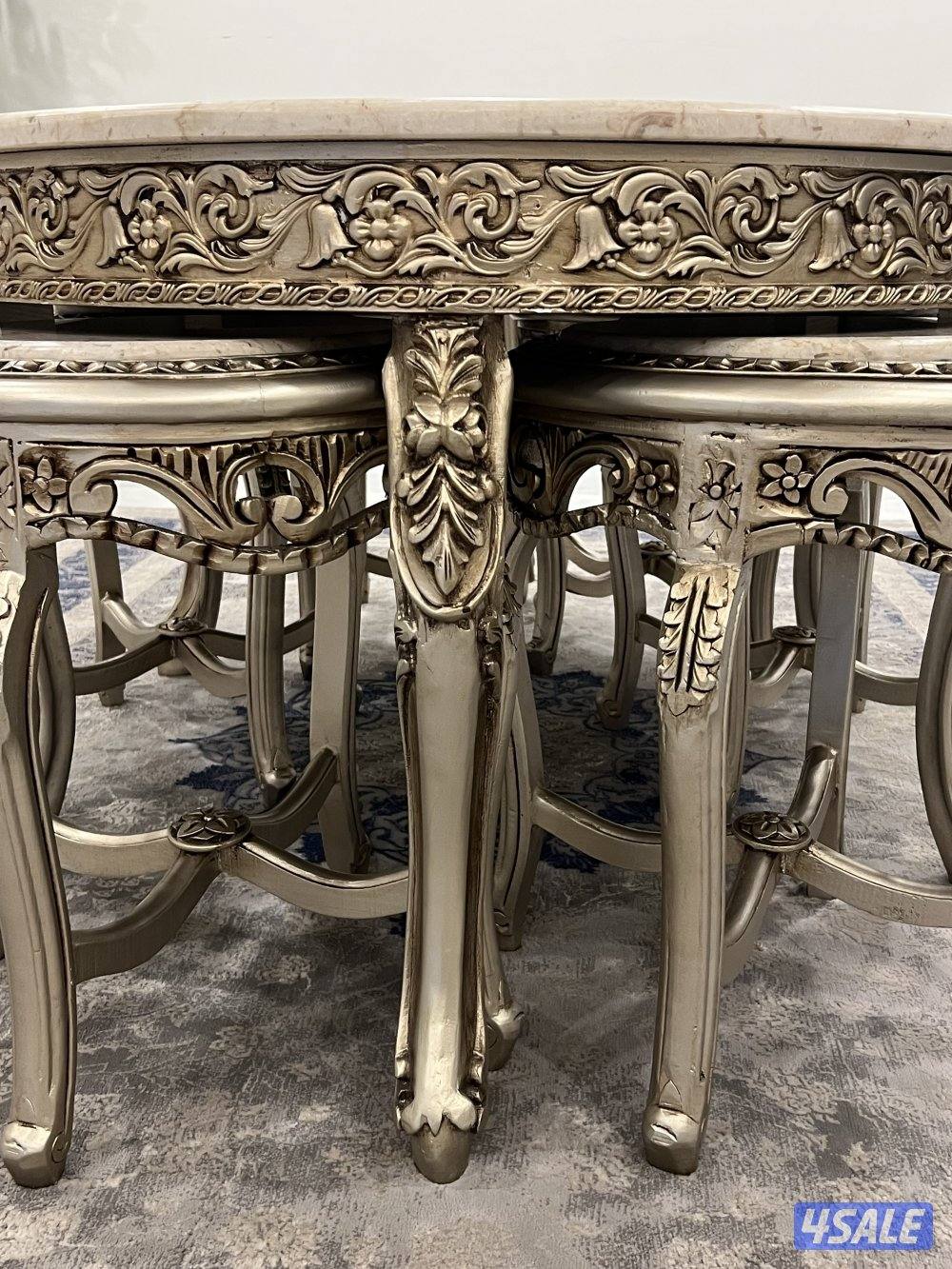 للبيع طاولات خشب زان فاخر مع رخام2