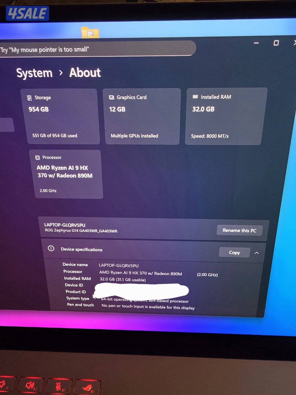 ASUS ROG Zephyrus G143