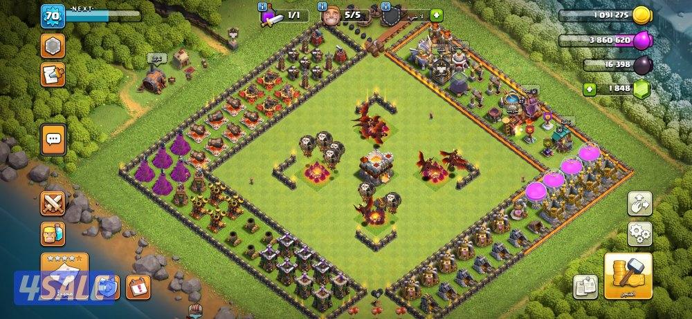 للبيع حسابين كلاش اوف كلانس مع كلان2