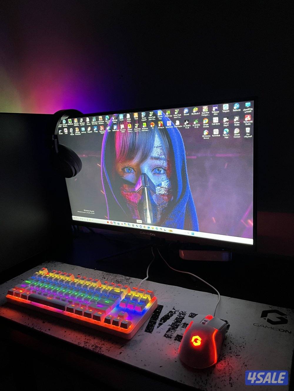 بي سي مع شاشه و ماوس و كيبورد و سماعه2