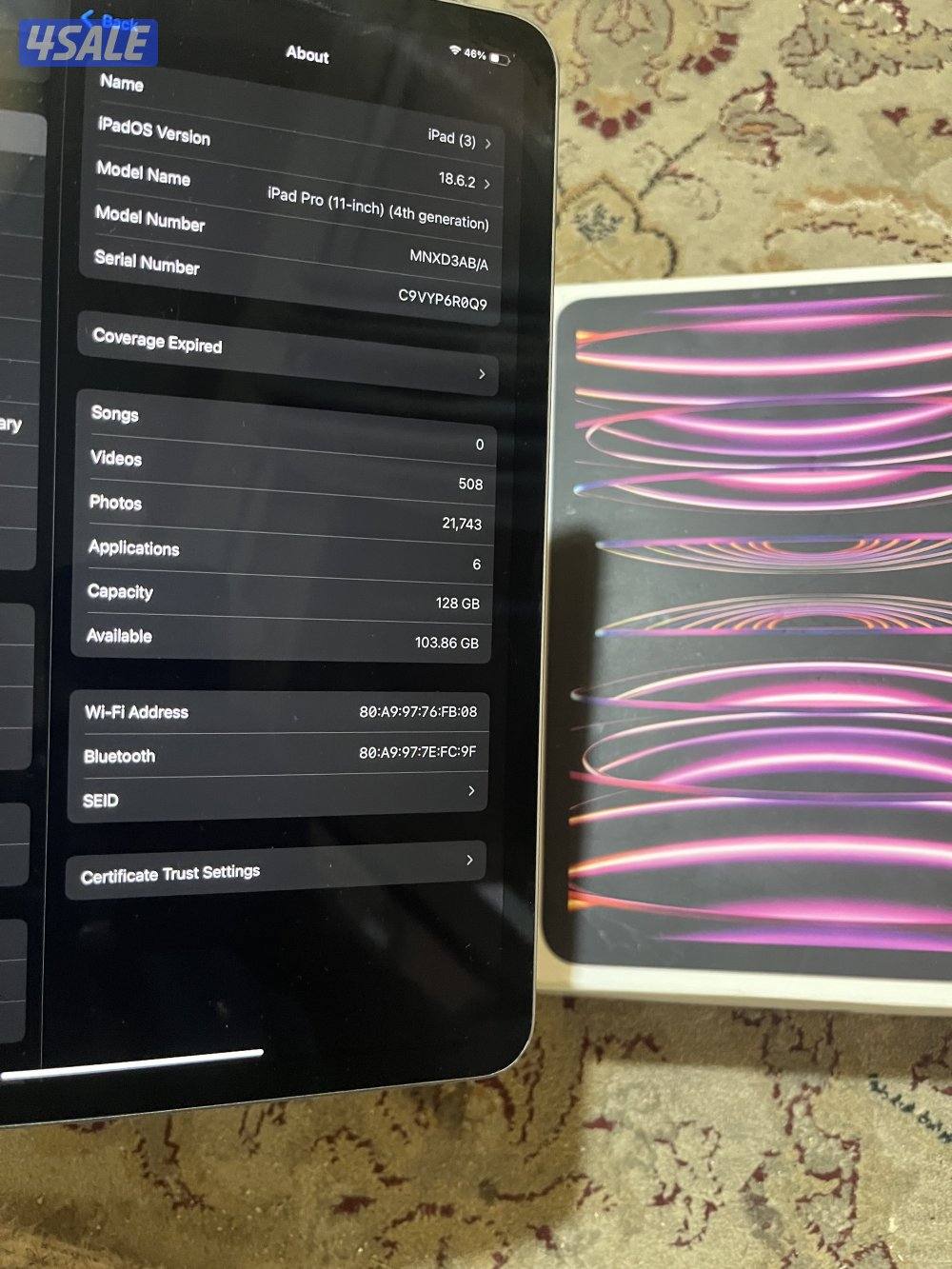 ايباد برو M2 مستعمل واي فاي 128 مستعمل4