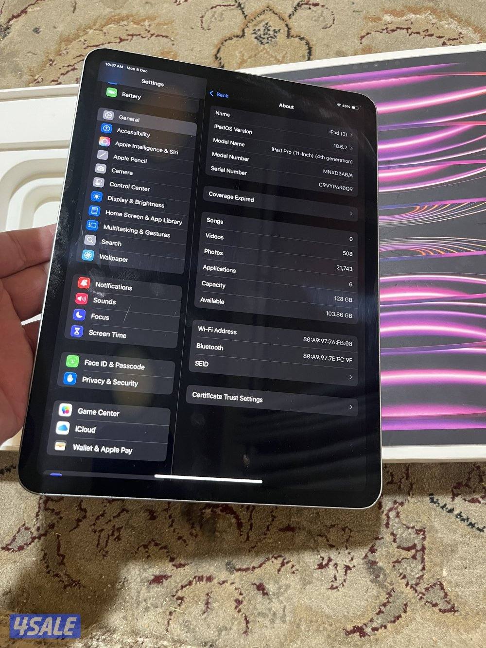 ايباد برو M2 مستعمل واي فاي 128 مستعمل6