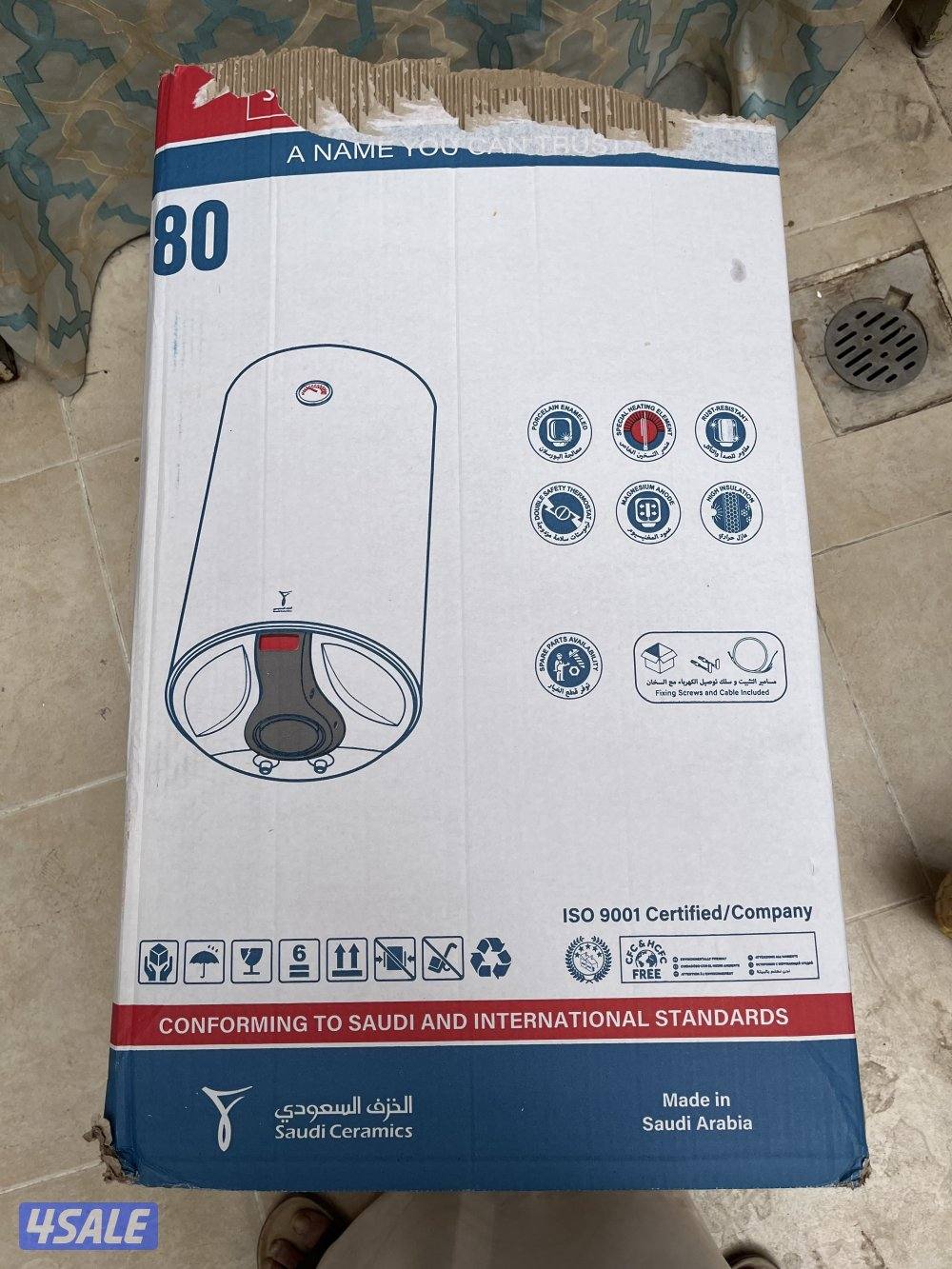 سخان مياه 80 لتر جديد لم يستعمل نهائي الخزف السعودي1
