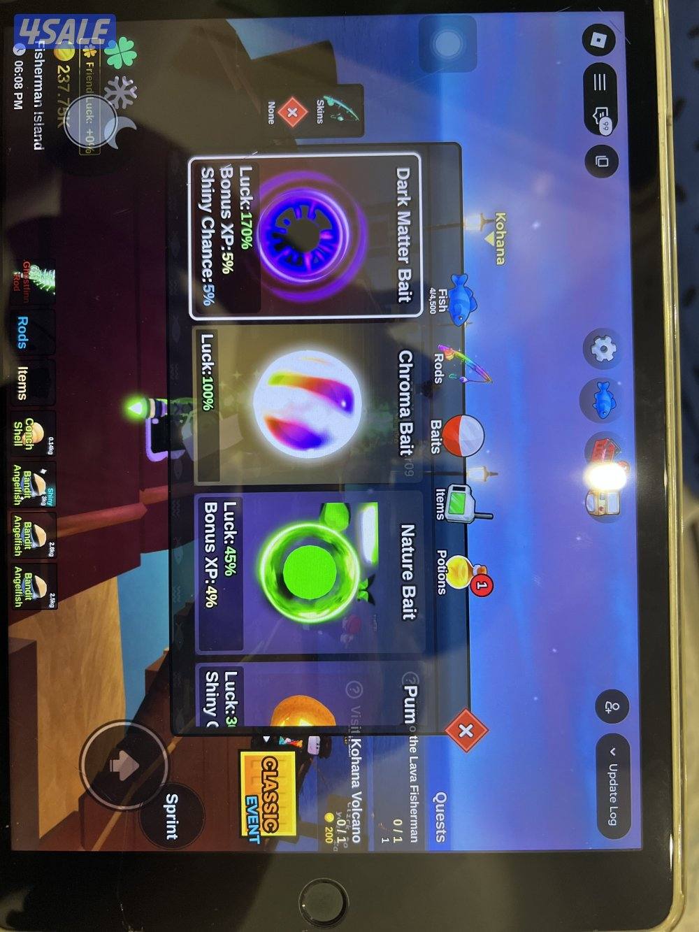 حساب روبلوكس ل لعبه فش2