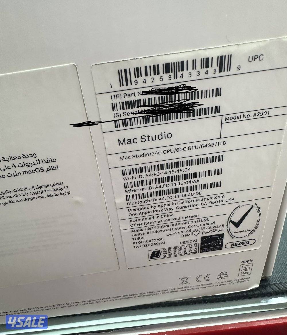 Mac Studio M2 Ultra Brand New Mac Studio/24C CPU/60C GPU/64GB/1TB1