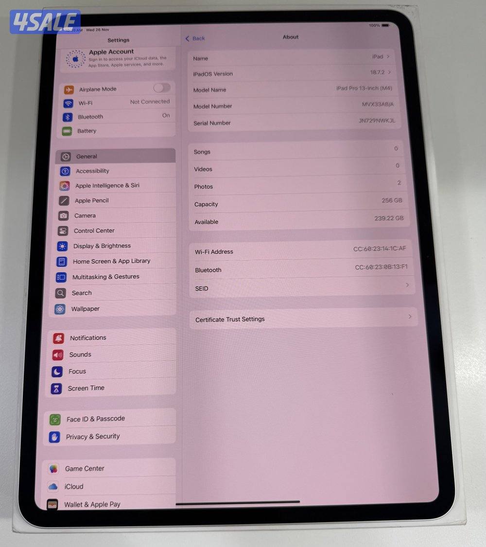 Apple iPad Pro 13” M4 256 GB Wifi Silver Used!7