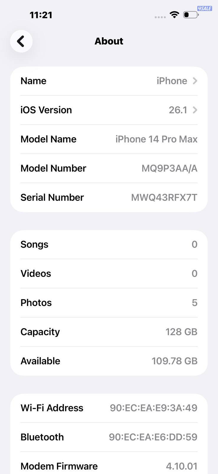 آيفون 14 برو ماكس – 128GB – أسود iPhone 14 Pro Max 128GB Black10