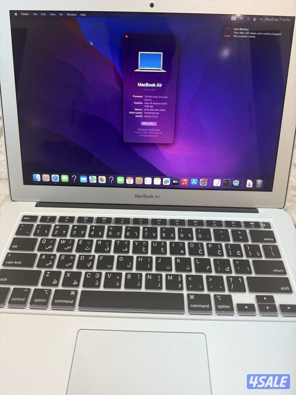للبيع ماك بوك اير 13 استخدام خفيف0