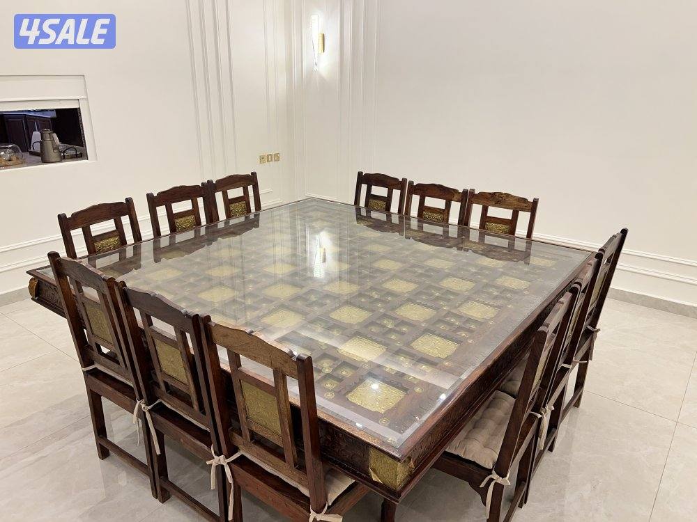 طاوله طعام ڤنتج ديزاين هندي مترين ب مترين ١٢ كرسي4