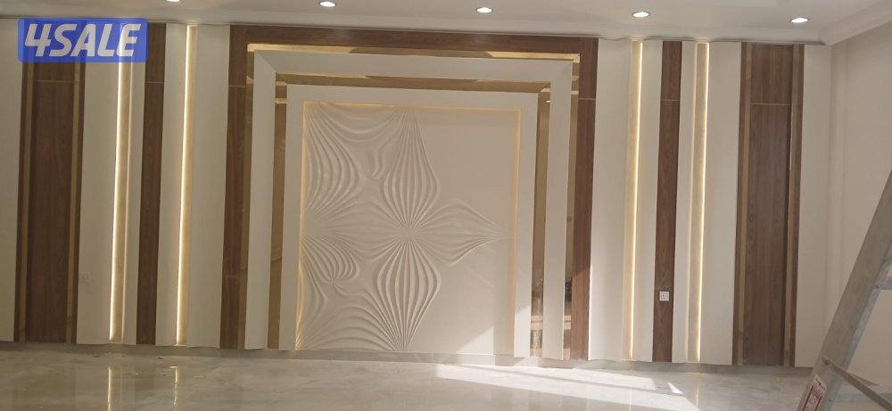 اصباغ وديكورات مودرن حديث صبغ بدون رائحه وديكورات شاشه خلفيه سرير0