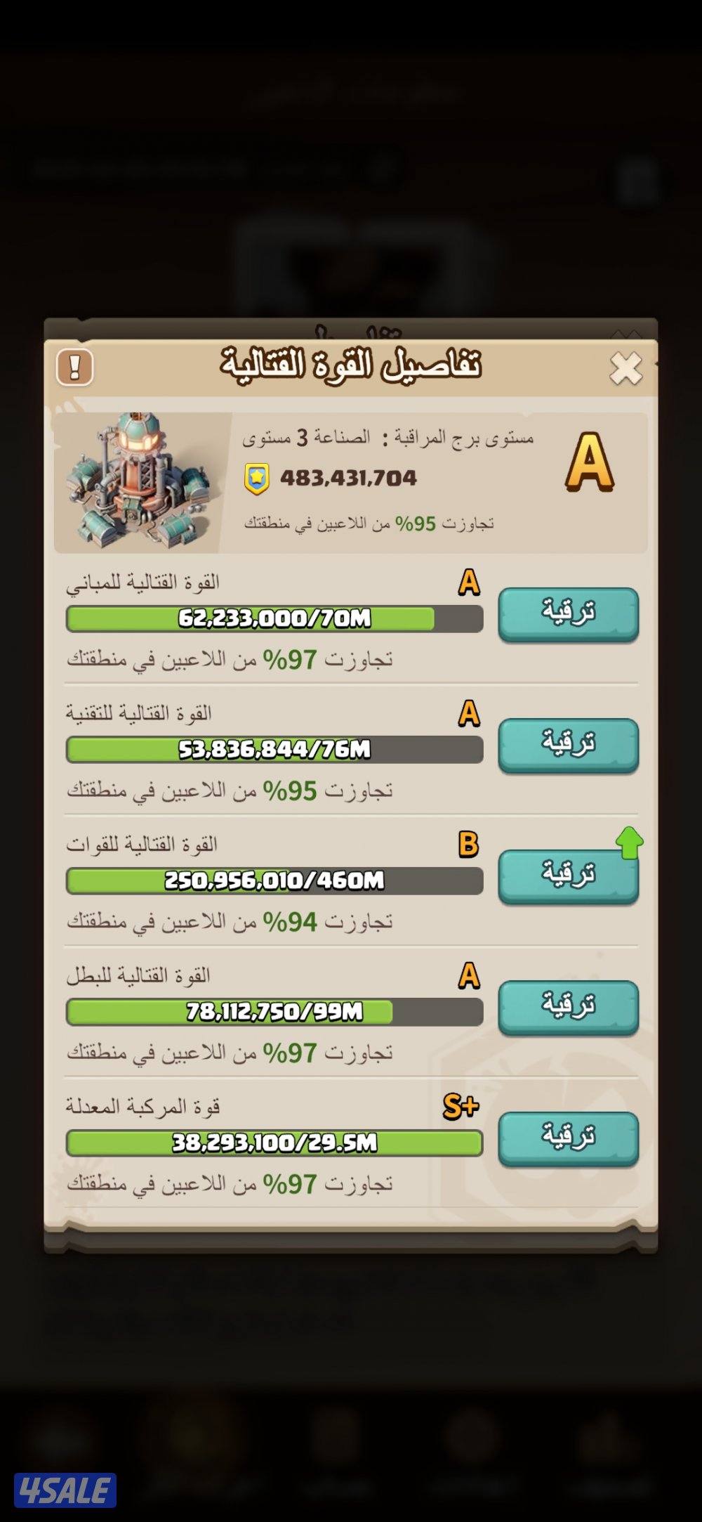 بيع حساب dark wer صناعي 3 سيرفر 15212