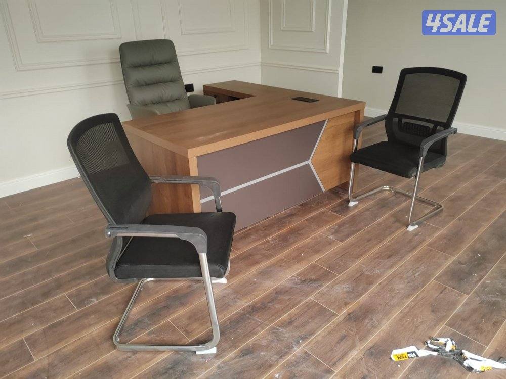 اثاث مكتبي شامل جديد مكاتب دراسية مكاتب موظفين ومدراء خشب وزجاج كراسي3
