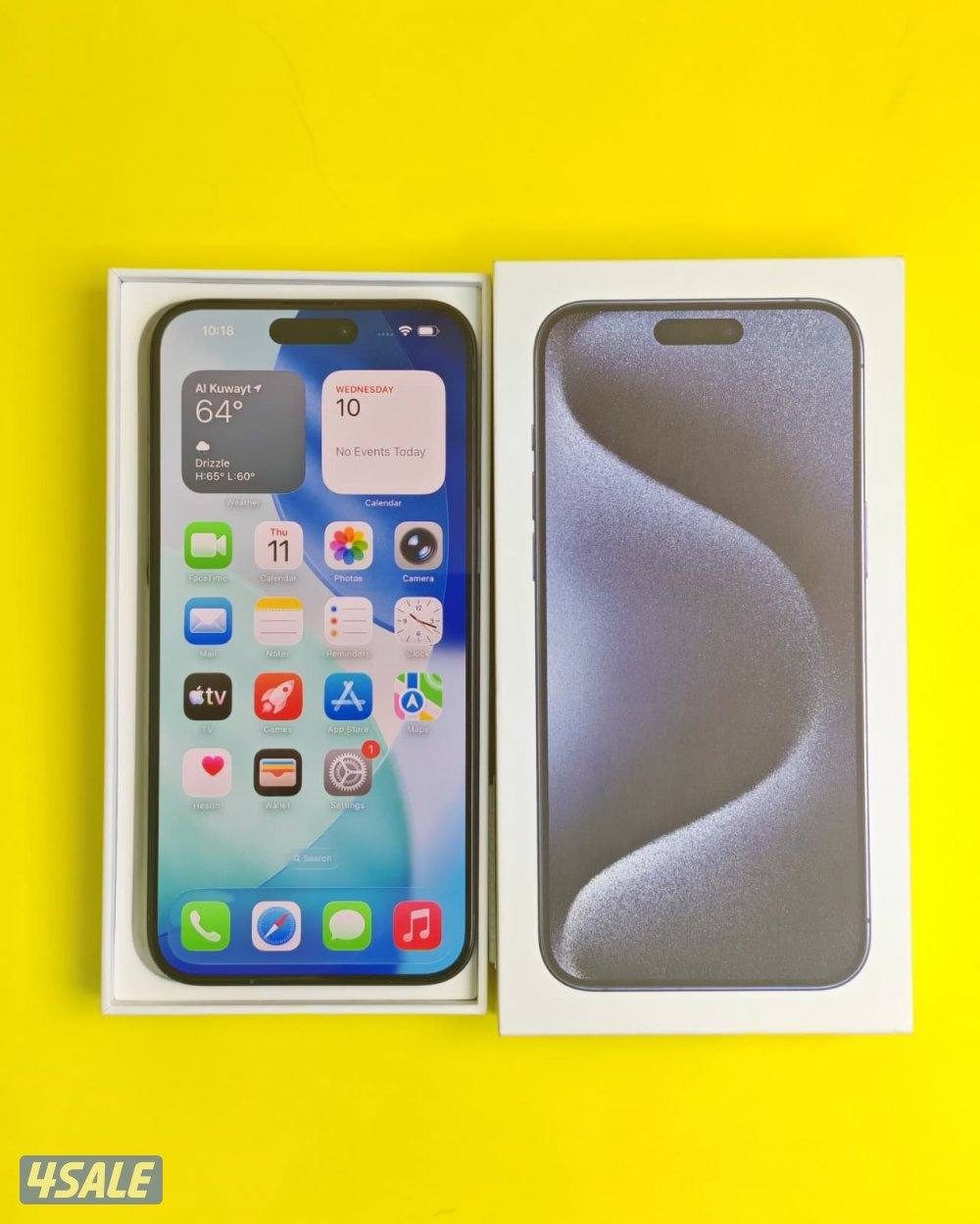 ايفون 15 برو ماكس، 512GB، أزرق تيتانيوم iPhone 15 Pro Max 512GB Blue T8