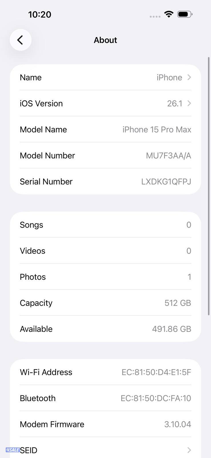 ايفون 15 برو ماكس، 512GB، أزرق تيتانيوم iPhone 15 Pro Max 512GB Blue T11