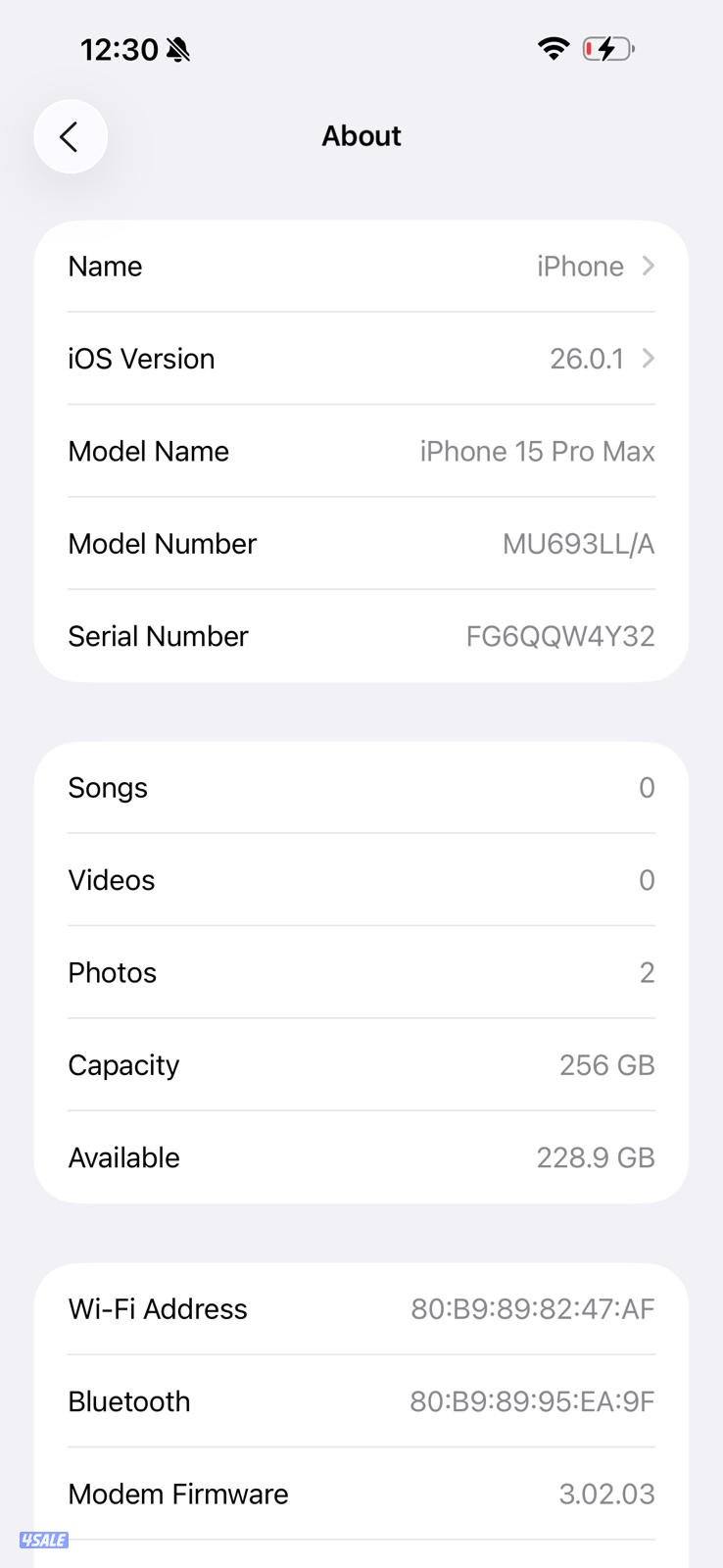 ايفون 15 برو ماكس، 256GB، أزرق تيتانيوم iPhone 15 Pro Max 256GB Blue T10