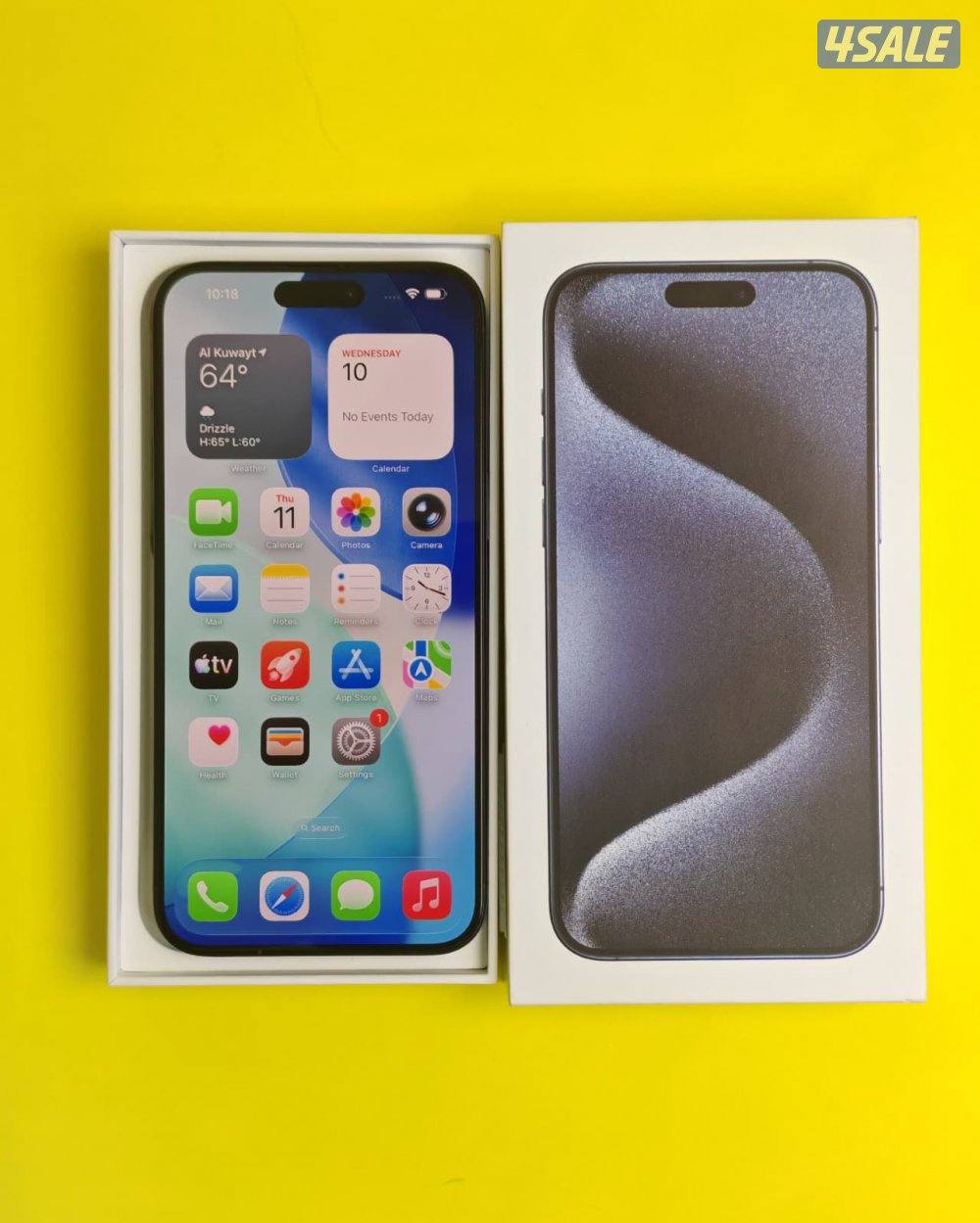 ايفون 15 برو ماكس، 256GB، أزرق تيتانيوم iPhone 15 Pro Max 256GB Blue T9