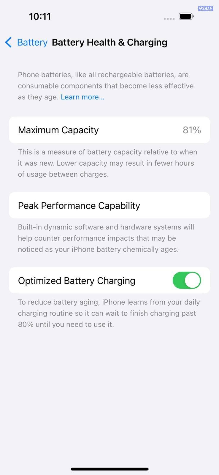 آيفون 14 برو – 256GB – بنفسجي – 81٪ iPhone 14 Pro 256GB Purple,Battery9