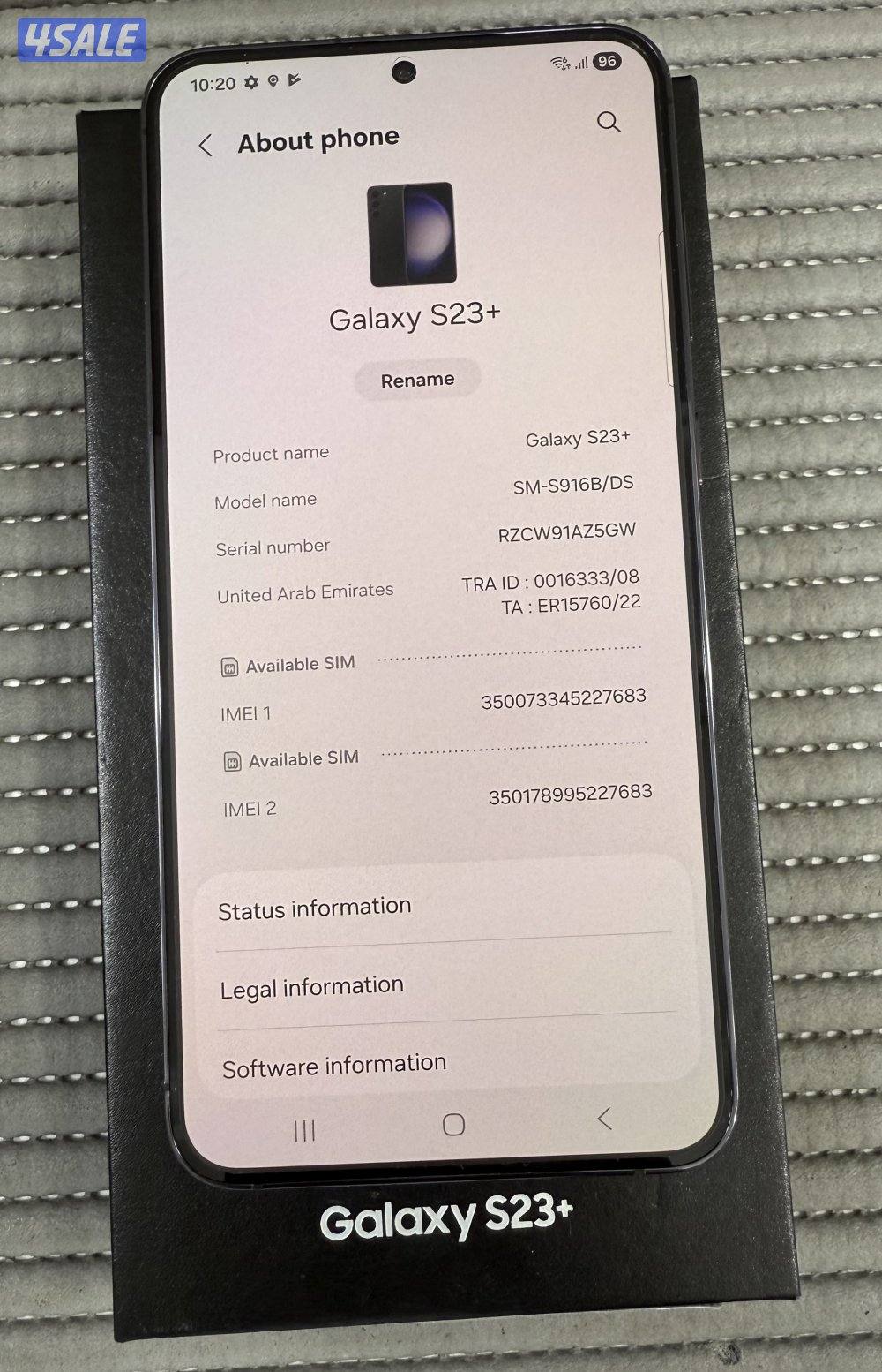 Samsung Galaxy S23Plus 256GB Black Used!6