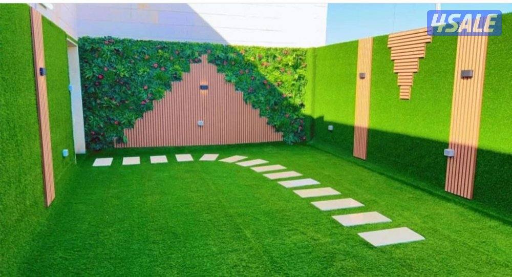 تصميم وتنسيق الحدائق تركيب ثيل صناعي وطبيعي وسور تركي5