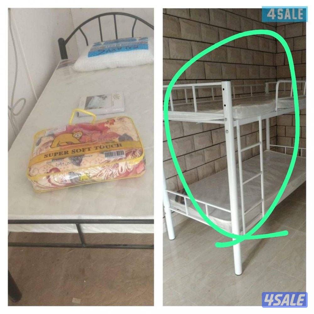 سرير حديد ومرتبه طبيه وبطانيه ومخده والملايات0