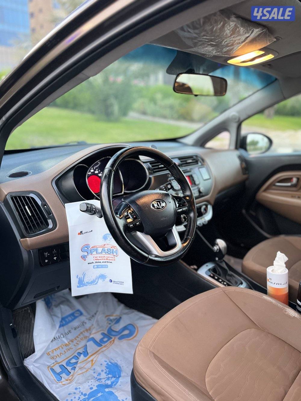 كيا ريو موديل 2014 كامل الموصفات صبغ وكالة عداد 102 الف شرط الفحص6