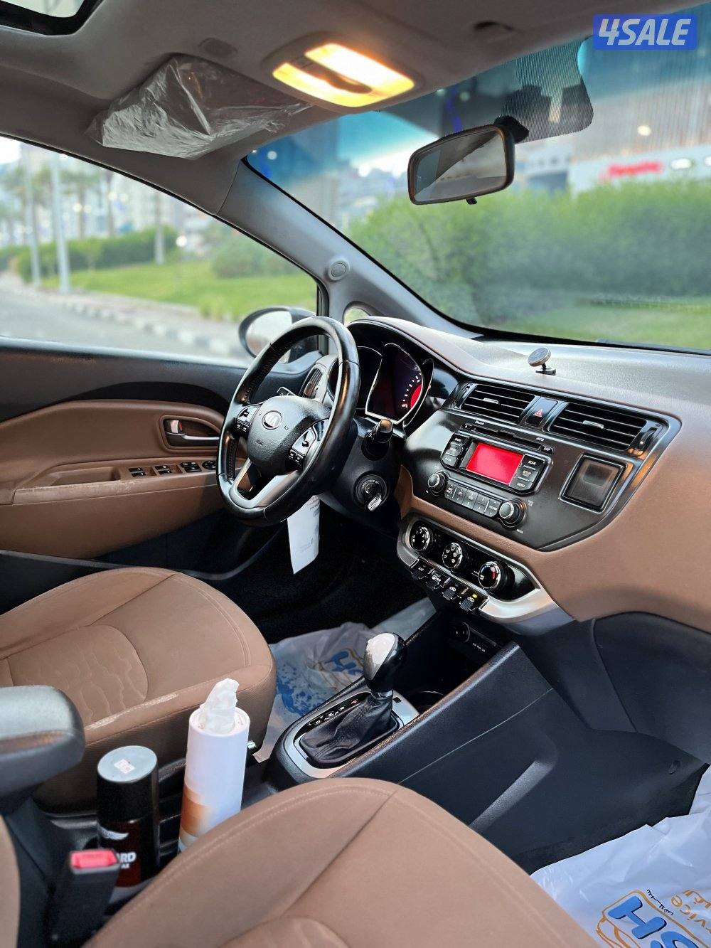 كيا ريو موديل 2014 كامل الموصفات صبغ وكالة عداد 102 الف شرط الفحص12