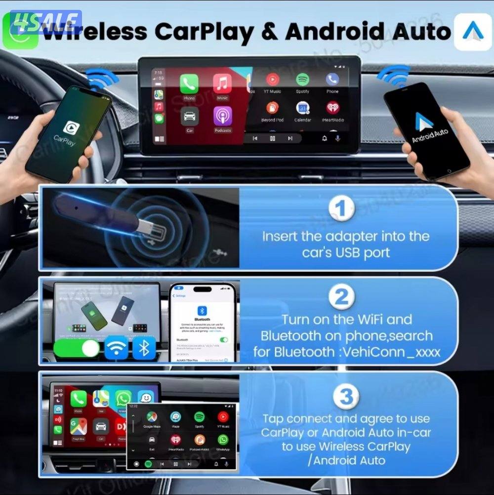 وايرليس كاربلي واندرويد اوتو Wireless Carplay and Android Auto0