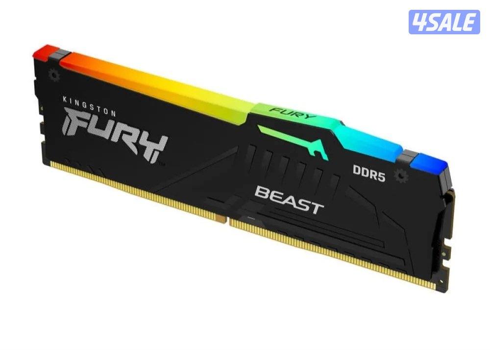 Kingston FURY Beast RGB DDR5 رام 16GB - 6000MT/s (جديد بالكرتون)0