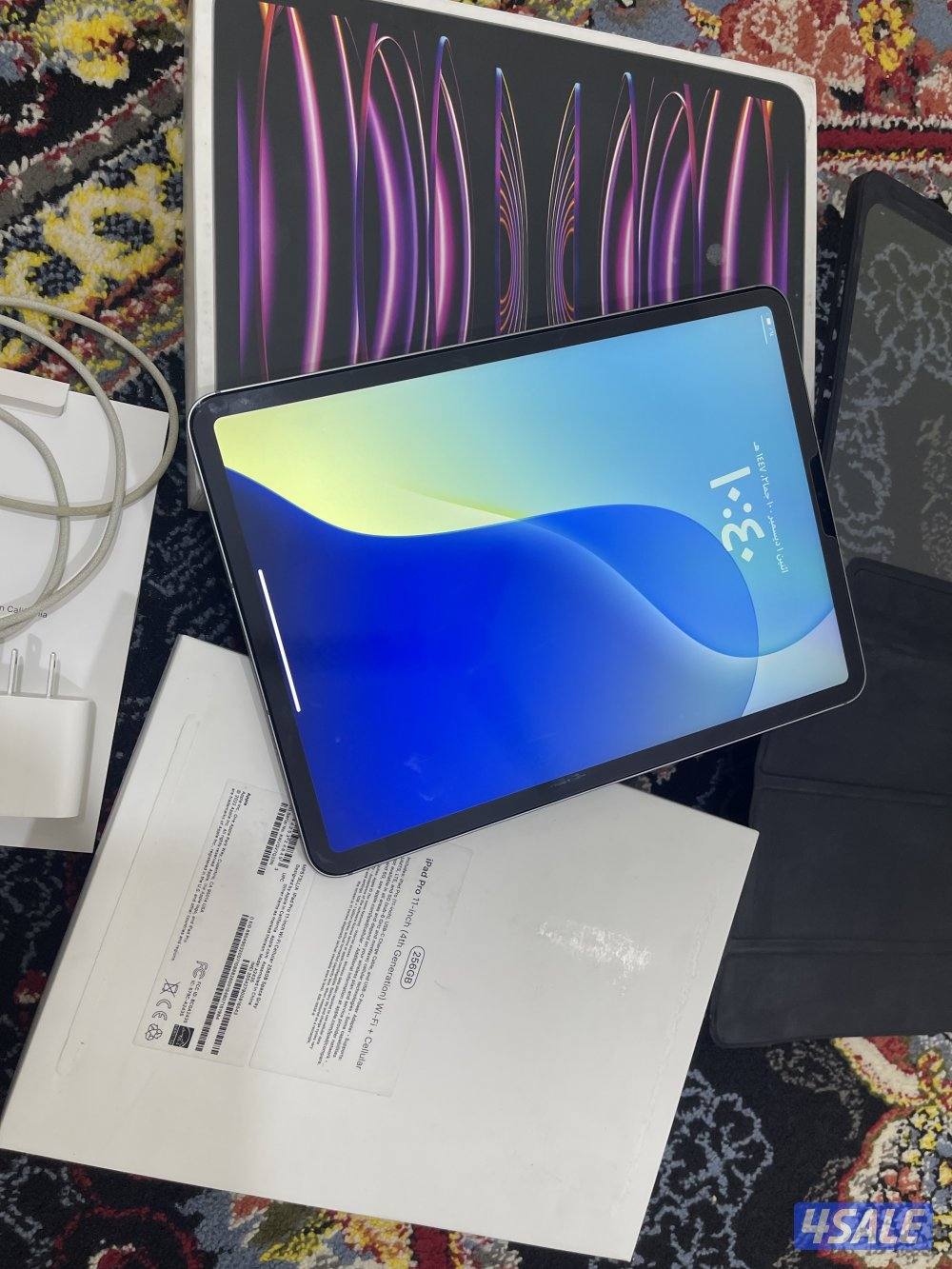 ايباد برو 11 انش ام تو m2 خطنظيف 256 قيقا بطارية 95 مع الاغراض كامله5