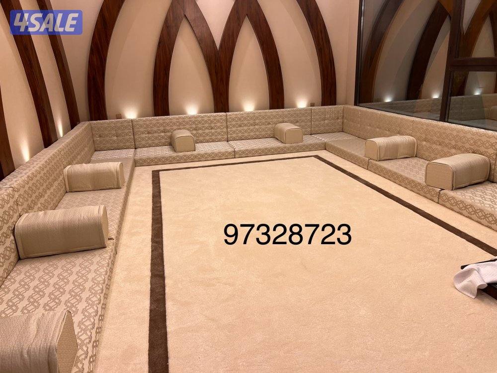 تنجيد وتفصيل مساند وديوانيات وكنب ومطارح وكل الستاير وسجاد قص4