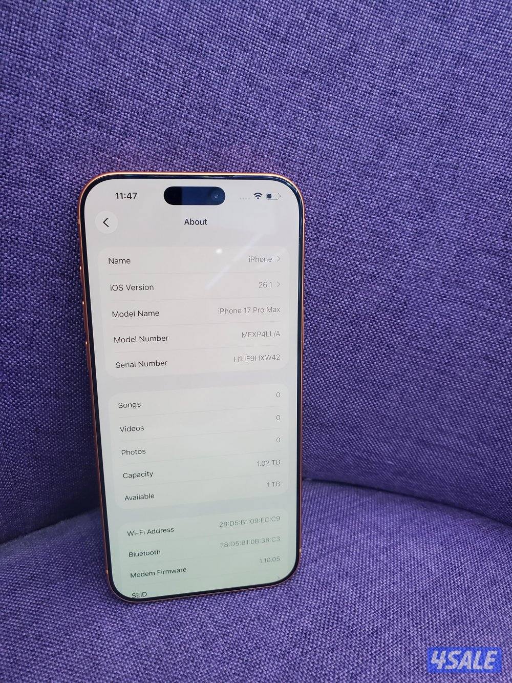 ايفون 17pro MAX واحد تيرا فتح كرتون2