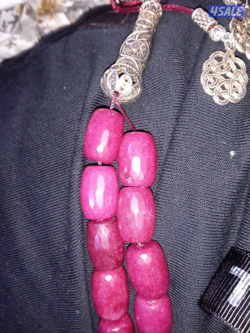 للبيع مسباح ياقوت الهندي الفريد و الملكي و مسباح عقيق السليماني الحي3