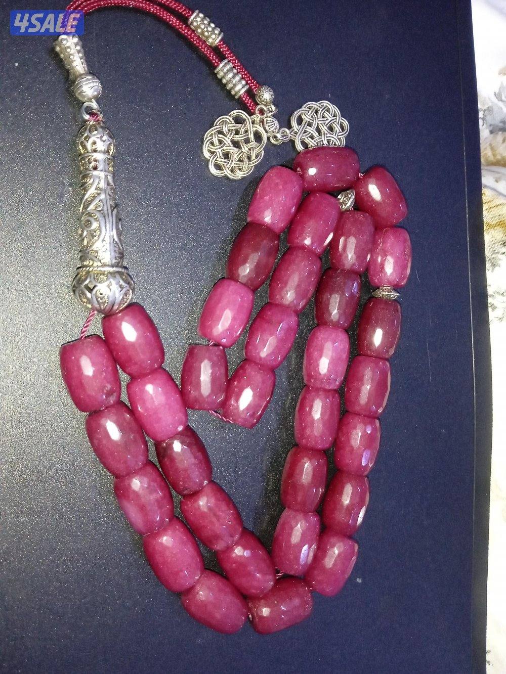 للبيع مسباح ياقوت الهندي الفريد و الملكي و مسباح عقيق السليماني الحي4