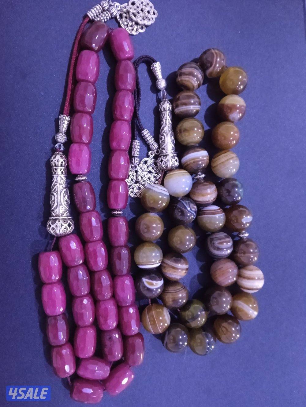 للبيع مسباح ياقوت الهندي الفريد و الملكي و مسباح عقيق السليماني الحي1