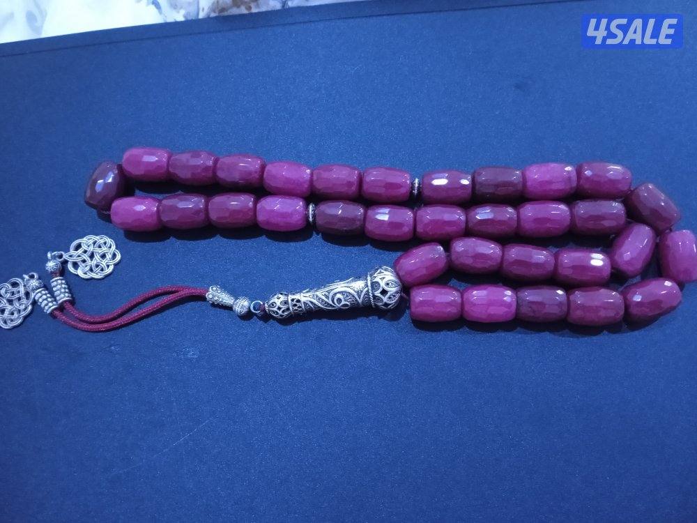 للبيع مسباح ياقوت الهندي الفريد و الملكي و مسباح عقيق السليماني الحي13