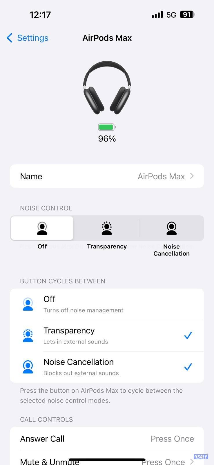 ابل ايربودز ماكس – رمادي مستعملة نظيفة Apple AirPods Max Wireless – G10