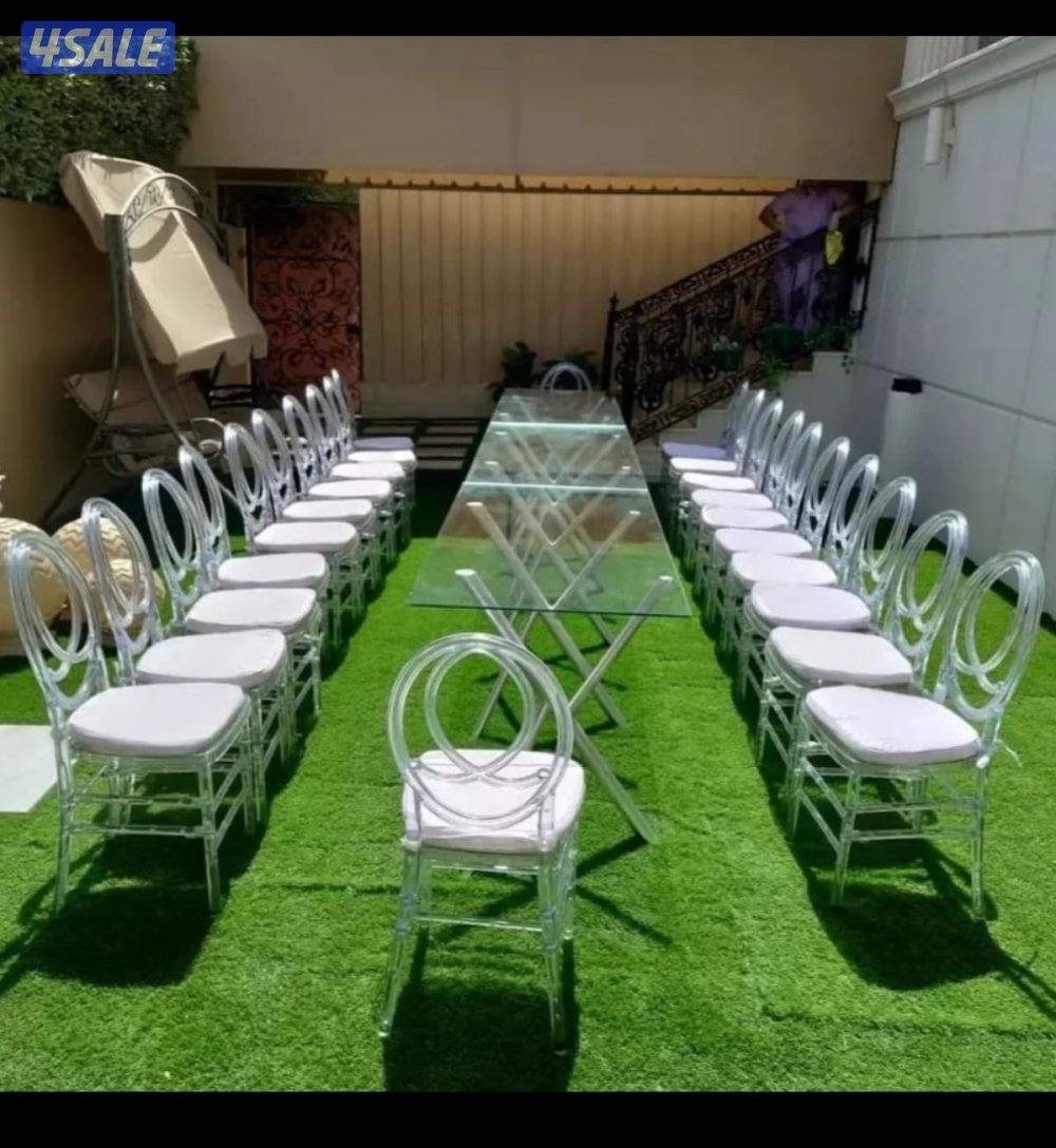 كراسي شفاف كراسي مطروق كنف امريكي كراسي عاديه طاولات تقديم طاولات3