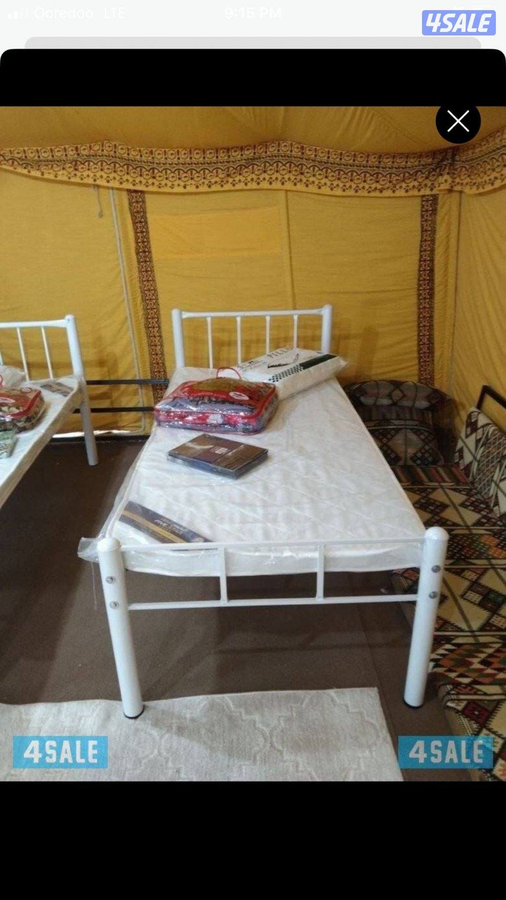سرير حديد ومرتبه طبيه وبطانيه ومخده والملايات6